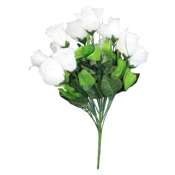 Μπουκέτο λουλούδια από τεχνητά τριαντάφυλλα με 12 κλαδιά με πρασινάδα Φ30x40εκ.