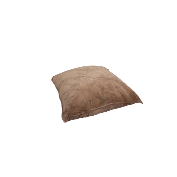 Πουφ μαξιλάρα καφέ με αλέκιαστο ύφασμα διαθέτει φερμουάρ για πλύσιμο 90x90x30εκ