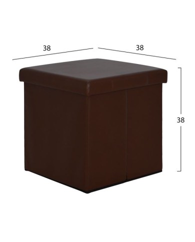 ΣΚΑΜΠΩ ΜΕ ΑΠΟΘΗΚΕΥΤΙΚΟ ΧΩΡΟ ALEX PU ΣΚΟΥΡΟ ΚΑΦΕ 38x38x38 εκ. HM227.01