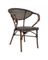 ΠΟΛΥΘΡΟΝΑ ΑΛΟΥΜΙΝΙΟΥ CLAY BAMBOO LOOK ΚΑΦΕ ΜΕ TEXTLINE HM5025 60,5x59x81 cm