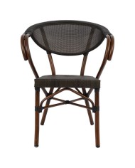 ΠΟΛΥΘΡΟΝΑ ΑΛΟΥΜΙΝΙΟΥ CLAY BAMBOO LOOK ΚΑΦΕ ΜΕ TEXTLINE HM5025 60,5x59x81 cm