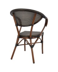ΠΟΛΥΘΡΟΝΑ ΑΛΟΥΜΙΝΙΟΥ CLAY BAMBOO LOOK ΚΑΦΕ ΜΕ TEXTLINE HM5025 60,5x59x81 cm