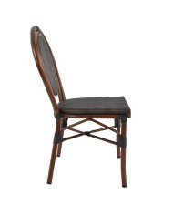 ΚΑΡΕΚΛΑ ΑΛΟΥΜΙΝΙΟΥ KASON BAMBOO LOOK ΚΑΦΕ ΜΕ TEXTLINE 40,5x56,5x89,5 εκ. HM5026