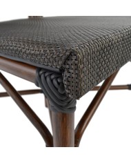 ΚΑΡΕΚΛΑ ΑΛΟΥΜΙΝΙΟΥ KASON BAMBOO LOOK ΚΑΦΕ ΜΕ TEXTLINE 40,5x56,5x89,5 εκ. HM5026