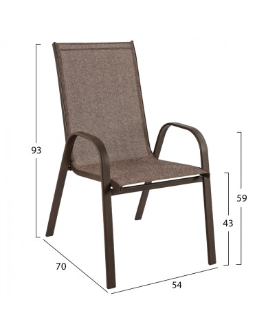ΠΟΛΥΘΡΟΝΑ LEON ΜΕΤΑΛΛΙΚΗ ΜΕ ΚΑΦΕ TEXTLINE HM5000.02 55x72x91cm