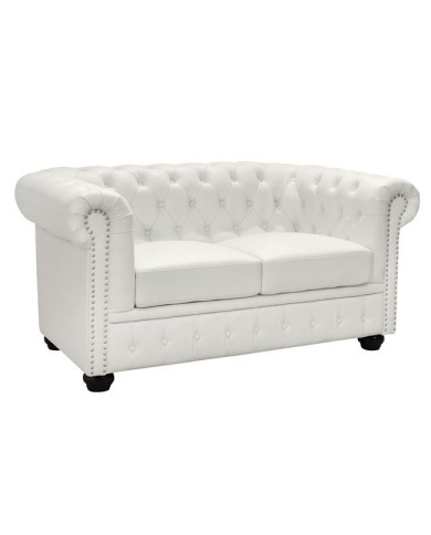 ΚΑΝΑΠΕΣ 2ΘΕΣΙΟΣ T.CHESTERFIELD HM3010.02 ΤΕΧΝΟΔΕΡΜΑ ΛΕΥΚΟ ΜΑΤ 155x90x73 εκ.