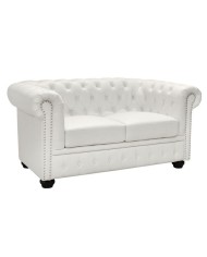 ΚΑΝΑΠΕΣ 2ΘΕΣΙΟΣ T.CHESTERFIELD HM3010.02 ΤΕΧΝΟΔΕΡΜΑ ΛΕΥΚΟ ΜΑΤ 155x90x73 εκ.