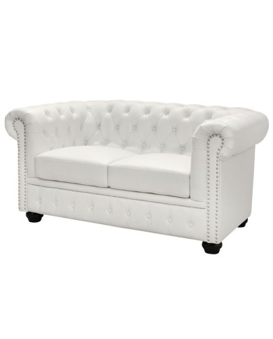 ΚΑΝΑΠΕΣ 2ΘΕΣΙΟΣ T.CHESTERFIELD HM3010.02 ΤΕΧΝΟΔΕΡΜΑ ΛΕΥΚΟ ΜΑΤ 155x90x73 εκ.