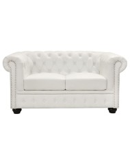 ΚΑΝΑΠΕΣ 2ΘΕΣΙΟΣ T.CHESTERFIELD HM3010.02 ΤΕΧΝΟΔΕΡΜΑ ΛΕΥΚΟ ΜΑΤ 155x90x73 εκ.