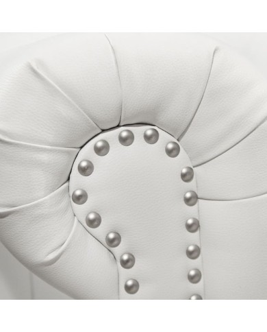 ΚΑΝΑΠΕΣ 2ΘΕΣΙΟΣ T.CHESTERFIELD HM3010.02 ΤΕΧΝΟΔΕΡΜΑ ΛΕΥΚΟ ΜΑΤ 155x90x73 εκ.