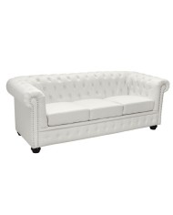 ΚΑΝΑΠΕΣ 3ΘΕΣΙΟΣ T.CHESTERFIELD HM3009.02 ΤΕΧΝΟΔΕΡΜΑ ΛΕΥΚΟ ΜΑΤ 208x90x73 εκ.