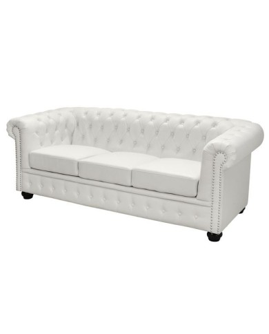 ΚΑΝΑΠΕΣ 3ΘΕΣΙΟΣ T.CHESTERFIELD HM3009.02 ΤΕΧΝΟΔΕΡΜΑ ΛΕΥΚΟ ΜΑΤ 208x90x73 εκ.