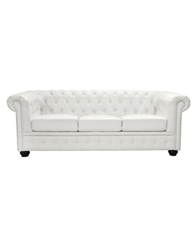 ΚΑΝΑΠΕΣ 3ΘΕΣΙΟΣ T.CHESTERFIELD HM3009.02 ΤΕΧΝΟΔΕΡΜΑ ΛΕΥΚΟ ΜΑΤ 208x90x73 εκ.