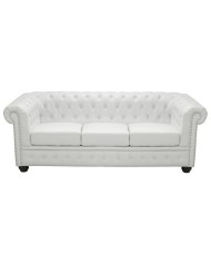 ΚΑΝΑΠΕΣ 3ΘΕΣΙΟΣ T.CHESTERFIELD HM3009.02 ΤΕΧΝΟΔΕΡΜΑ ΛΕΥΚΟ ΜΑΤ 208x90x73 εκ.