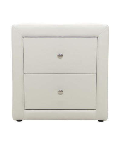 ΚΟΜΟΔΙΝΟ MONE HM2219.02 ΜΕ 2 ΣΥΡΤΑΡΙΑ ΑΠΟ ΛΕΥΚΟ ΜΑΤ PU 48X41X50 εκ