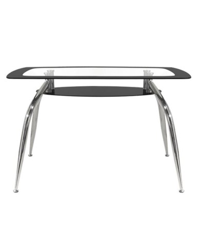 ΤΡΑΠΕΖΙ NORRIS 120Χ75Χ75ΕΚ HM0086.02 ΓΥΑΛΙΝΟ ΜΑΥΡΟ