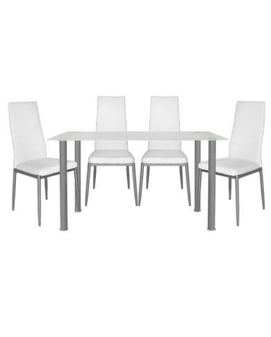 ΣΕΤ ΤΡΑΠΕΖΑΡΙΑ 5ΤΜΧ ΤΡΑΠΕΖΙ ALAN 120Χ70Χ75 cm & LADY ΛΕΥΚΕΣ HM10061.01
