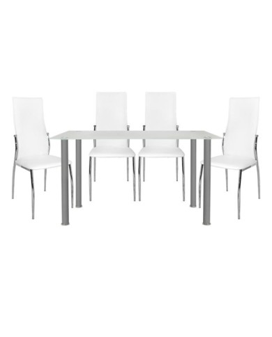 ΣΕΤ ΤΡΑΠΕΖΑΡΙΑ 5 ΤΜΧ ΤΡΑΠΕΖΙ ALAN 120Χ70Χ75 cm-KIM ΛΕΥΚΕΣ HM10062.01