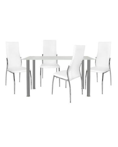 ΣΕΤ ΤΡΑΠΕΖΑΡΙΑ 5 ΤΜΧ ΤΡΑΠΕΖΙ ALAN 120Χ70Χ75 cm-KIM ΛΕΥΚΕΣ HM10062.01