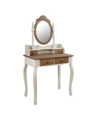 ΚΟΝΣΟΛΑ ΜΕ ΚΑΘΡΕΠΤΗ MELODY ΠΑΤΙΝΑ ΕΚΡΟΥ-ΚΑΦΕ 75x40x143 HM10169
