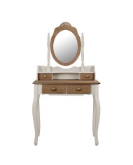 ΚΟΝΣΟΛΑ ΜΕ ΚΑΘΡΕΠΤΗ MELODY ΠΑΤΙΝΑ ΕΚΡΟΥ-ΚΑΦΕ 75x40x143 HM10169