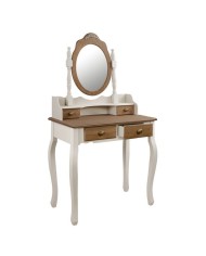 ΚΟΝΣΟΛΑ ΜΕ ΚΑΘΡΕΠΤΗ MELODY ΠΑΤΙΝΑ ΕΚΡΟΥ-ΚΑΦΕ 75x40x143 HM10169