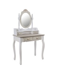 ΚΟΝΣΟΛΑ ΜΕ ΚΑΘΡΕΠΤΗ MELODY ΠΑΤΙΝΑ ΛΕΥΚΗ-ΓΚΡΙ 75x40x143 εκ. HM10191