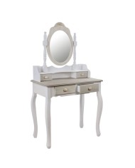 ΚΟΝΣΟΛΑ ΜΕ ΚΑΘΡΕΠΤΗ MELODY ΠΑΤΙΝΑ ΛΕΥΚΗ-ΓΚΡΙ 75x40x143 εκ. HM10191