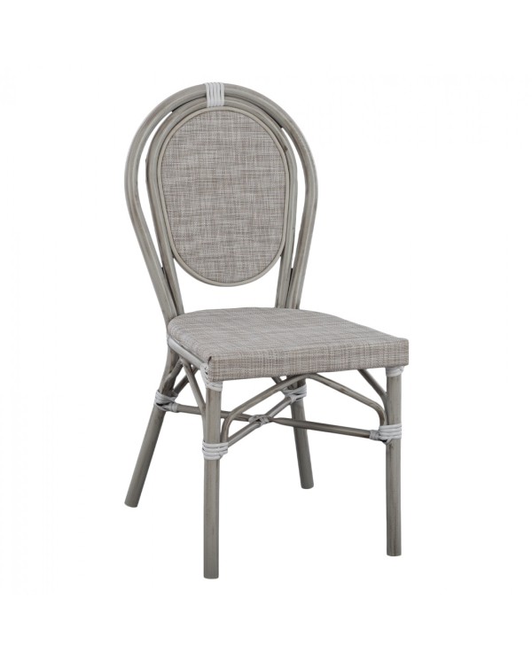 ΚΑΡΕΚΛΑ ΑΛΟΥΜΙΝΙΟΥ KASON BAMBOO LOOK ΠΑΤΙΝΑ ΓΚΡΙ ΜΕ TEXTLINE 45x57x88 εκ. HM5109