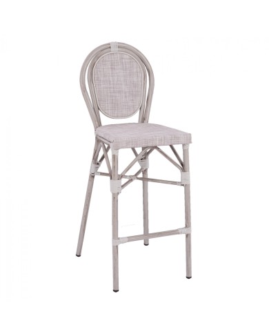ΣΚΑΜΠΩ ΑΛΟΥΜΙΝΙΟΥ BAMBOO LOOK ΠΑΤΙΝΑ ΛΕΥΚΟ ΜΕ TEXTLINE HM5110 41x52x116 εκ.