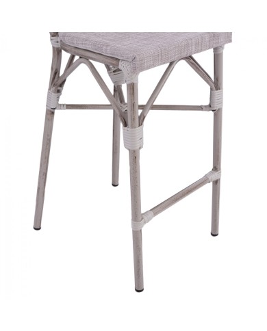 ΣΚΑΜΠΩ ΑΛΟΥΜΙΝΙΟΥ BAMBOO LOOK ΠΑΤΙΝΑ ΛΕΥΚΟ ΜΕ TEXTLINE HM5110 41x52x116 εκ.