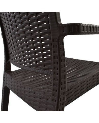 ΠΟΛΥΘΡΟΝΑ ΠΟΛΥΠΡΟΠΥΛΕΝΙΟΥ ΒΑΡΕΩΣ ΤΥΠΟΥ KAGANU DARK BROWN HM5134.09 57x55,5x89 εκ.