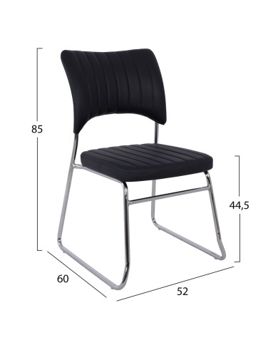 ΚΑΡΕΚΛΑ QUENTI HM1071.01 ΜΑΥΡΗ 52x60x85 εκ.