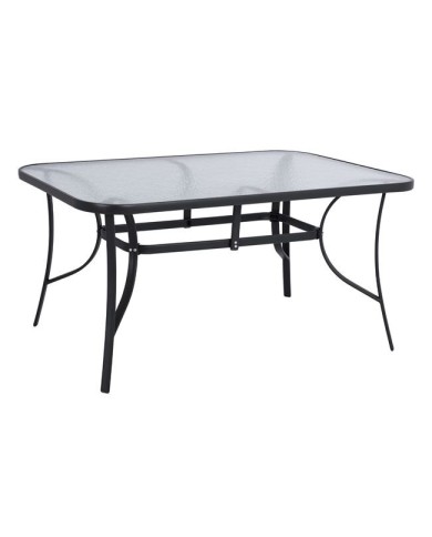 ΤΡΑΠΕΖΙ BRUNO 150X90Χ72Υεκ. ΓΚΡΙ ΜΕΤΑΛΛΙΚΟ ΜΕ ΓΥΑΛΙΝΗ ΕΠΙΦΑΝΕΙΑ HM5145.01