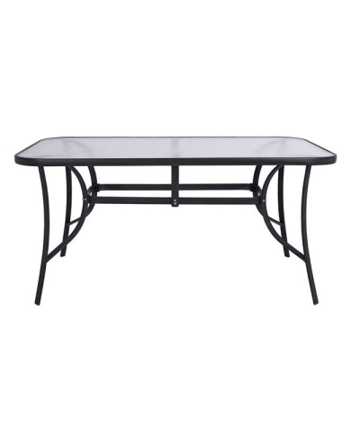 ΤΡΑΠΕΖΙ BRUNO 150X90Χ72Υεκ. ΓΚΡΙ ΜΕΤΑΛΛΙΚΟ ΜΕ ΓΥΑΛΙΝΗ ΕΠΙΦΑΝΕΙΑ HM5145.01
