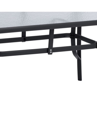 ΤΡΑΠΕΖΙ BRUNO 150X90Χ72Υεκ. ΓΚΡΙ ΜΕΤΑΛΛΙΚΟ ΜΕ ΓΥΑΛΙΝΗ ΕΠΙΦΑΝΕΙΑ HM5145.01