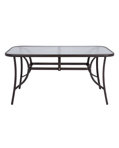 ΤΡΑΠΕΖΙ BRUNO 150X90Χ72Υεκ. ΚΑΦΕ ΜΕΤΑΛΛΙΚΟ ΜΕ ΓΥΑΛΙΝΗ ΕΠΙΦΑΝΕΙΑ HM5145.02