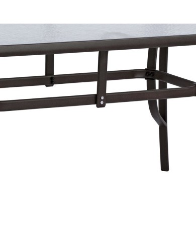 ΤΡΑΠΕΖΙ BRUNO 150X90Χ72Υεκ. ΚΑΦΕ ΜΕΤΑΛΛΙΚΟ ΜΕ ΓΥΑΛΙΝΗ ΕΠΙΦΑΝΕΙΑ HM5145.02