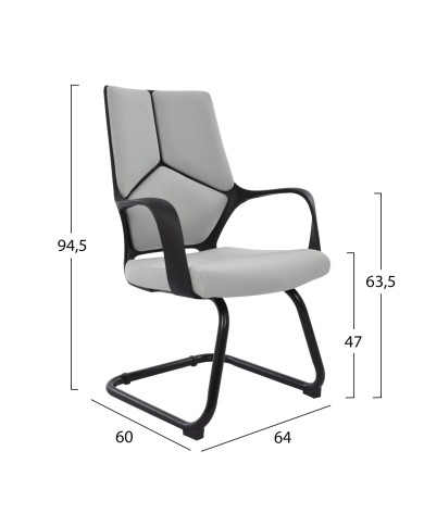 ΚΑΡΕΚΛΑ ELSIR HM1074.21 ΓΚΡΙ & ΣΚΕΛΕΤΟ ΜΑΥΡΟ 64x60x94,5 εκ.