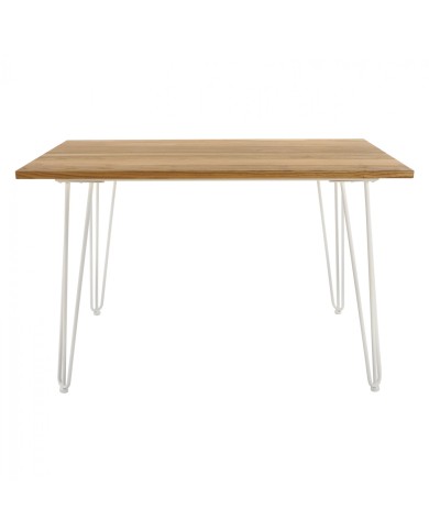 ΤΡΑΠΕΖΙ ΜΕΤΑΛΛΙΚΟ MILK WHITE ΜΑΤ ΚΑΙ ΞΥΛΟ HM0606.21 120x70x76Υεκ.