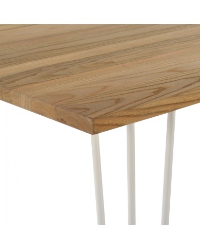 ΤΡΑΠΕΖΙ ΜΕΤΑΛΛΙΚΟ MILK WHITE ΜΑΤ ΚΑΙ ΞΥΛΟ HM0606.21 120x70x76Υεκ.