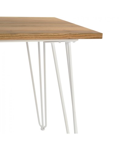 ΤΡΑΠΕΖΙ ΜΕΤΑΛΛΙΚΟ MILK WHITE ΜΑΤ ΚΑΙ ΞΥΛΟ HM0606.21 120x70x76Υεκ.