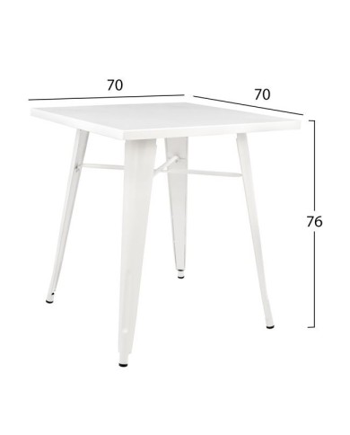 ΤΡΑΠΕΖΙ ΜΕΤΑΛΛΙΚΟ MILK WHITE ΧΡΩΜΑ HM0607.21 70x70x76