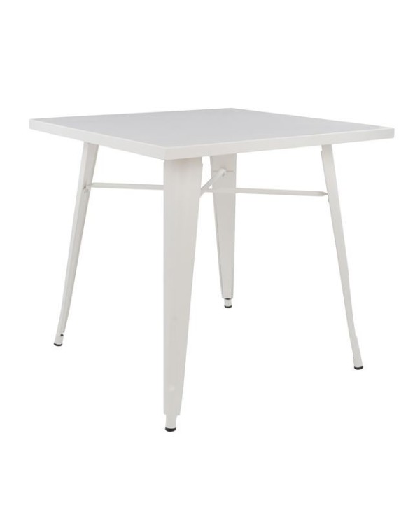 ΤΡΑΠΕΖΙ ΜΕΤΑΛΛΙΚΟ MILK WHITE ΜΑΤ HM0608.21 80X80X76