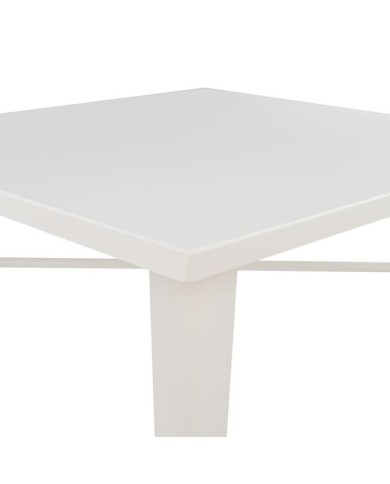 ΤΡΑΠΕΖΙ ΜΕΤΑΛΛΙΚΟ MILK WHITE ΜΑΤ HM0608.21 80X80X76
