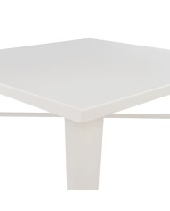 ΤΡΑΠΕΖΙ ΜΕΤΑΛΛΙΚΟ MILK WHITE ΜΑΤ HM0608.21 80X80X76