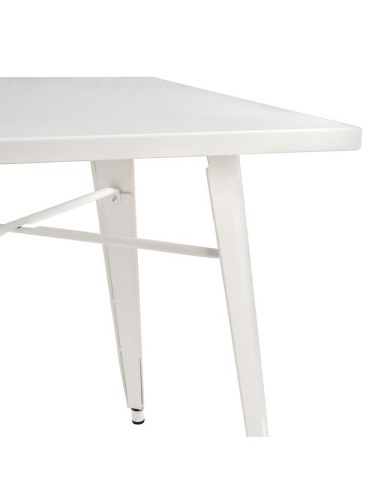 ΤΡΑΠΕΖΙ ΜΕΤΑΛΛΙΚΟ MILK WHITE ΜΑΤ HM0608.21 80X80X76