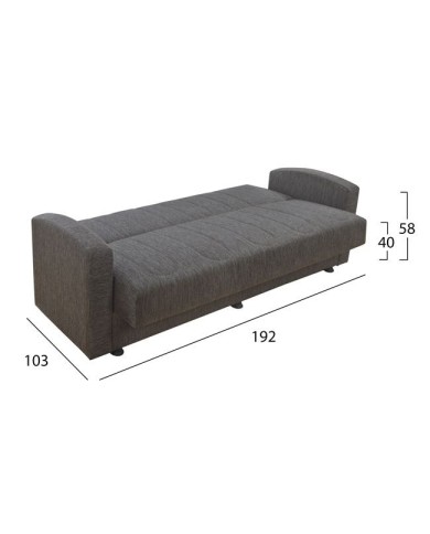 ΚΑΝΑΠΕΣ ΚΡΕΒΑΤΙ 3ΘΕΣΙΟΣ DIMOS V16 ΚΑΦΕ HM3074.01 220x77x83 εκ.