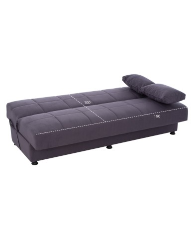 ΚΑΝΑΠΕΣ ΚΡΕΒΑΤΙ 3ΘΕΣΙΟΣ EGE 1206 ΓΚΡΙ HM3067.03 190x84x79 εκ..