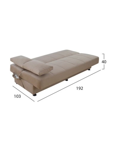 ΚΑΝΑΠΕΣ ΚΡΕΒΑΤΙ 3ΘΕΣΙΟΣ EGE 1221 ΜΠΕΖ HM3067.05 194x74x83 εκ.